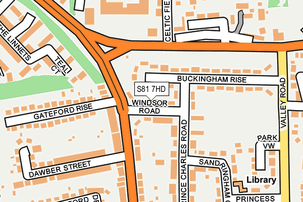 S81 7HD map - OS OpenMap – Local (Ordnance Survey)