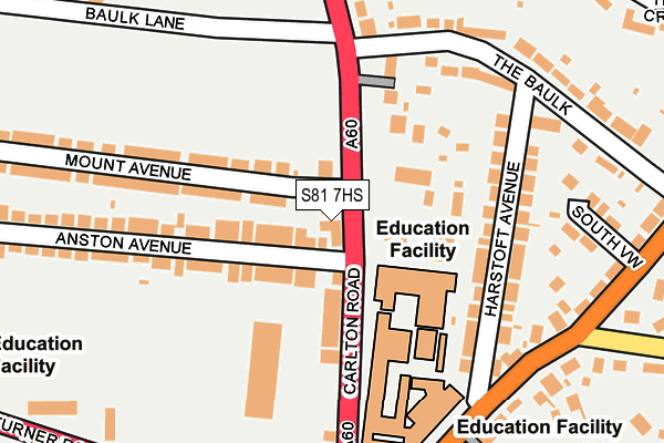 S81 7HS map - OS OpenMap – Local (Ordnance Survey)