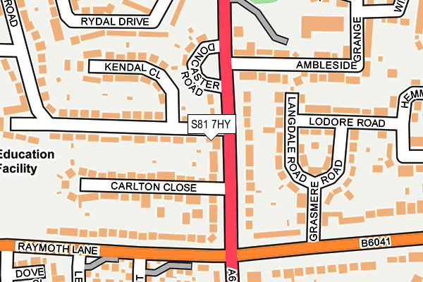 S81 7HY map - OS OpenMap – Local (Ordnance Survey)