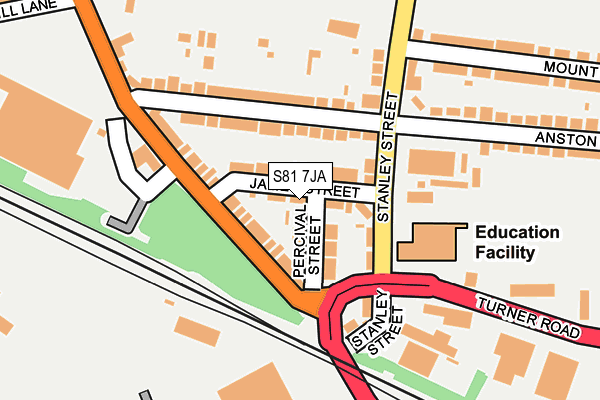 S81 7JA map - OS OpenMap – Local (Ordnance Survey)