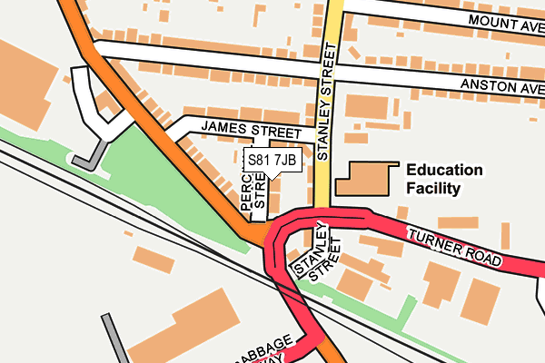 S81 7JB map - OS OpenMap – Local (Ordnance Survey)