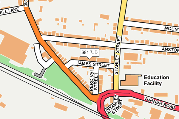 S81 7JD map - OS OpenMap – Local (Ordnance Survey)