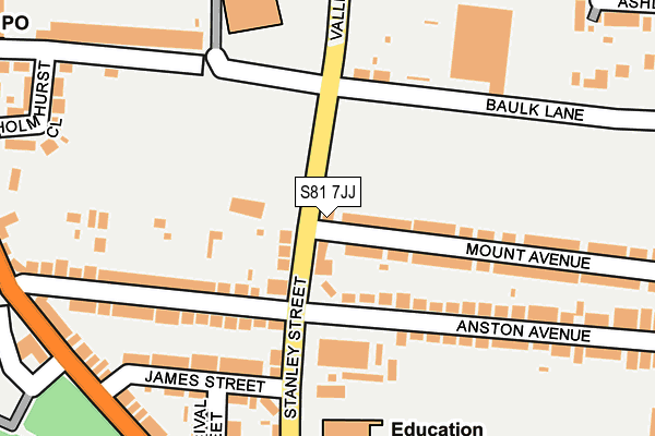 S81 7JJ map - OS OpenMap – Local (Ordnance Survey)
