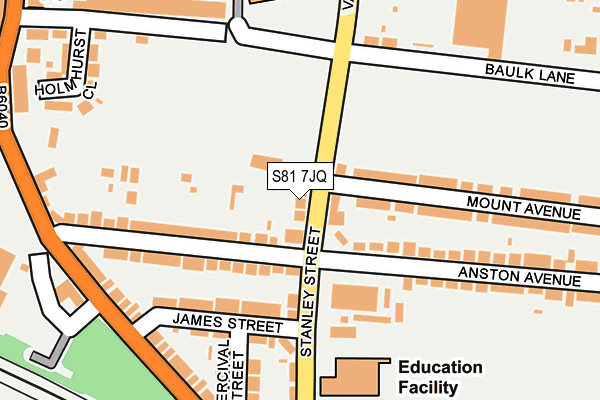 S81 7JQ map - OS OpenMap – Local (Ordnance Survey)