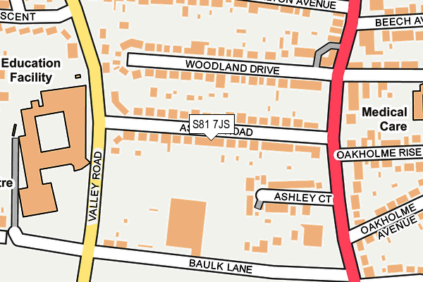 S81 7JS map - OS OpenMap – Local (Ordnance Survey)