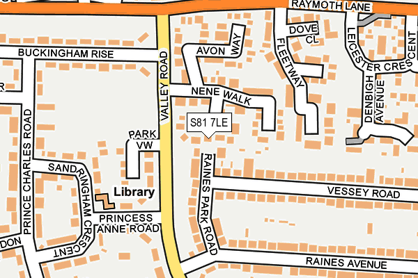 S81 7LE map - OS OpenMap – Local (Ordnance Survey)