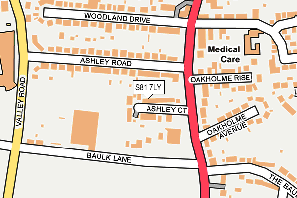 S81 7LY map - OS OpenMap – Local (Ordnance Survey)