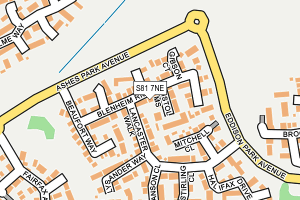 S81 7NE map - OS OpenMap – Local (Ordnance Survey)