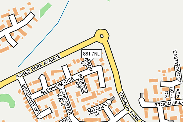 S81 7NL map - OS OpenMap – Local (Ordnance Survey)