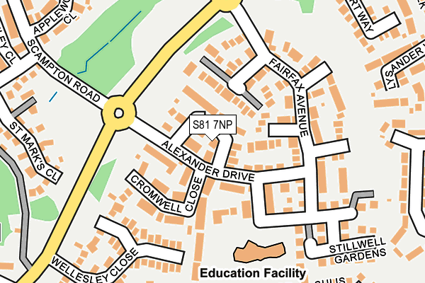 S81 7NP map - OS OpenMap – Local (Ordnance Survey)