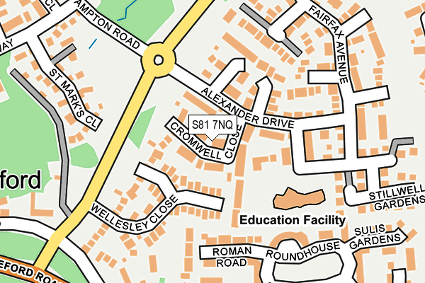 S81 7NQ map - OS OpenMap – Local (Ordnance Survey)