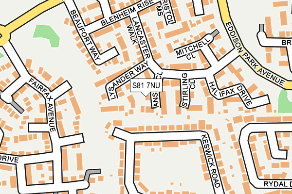 S81 7NU map - OS OpenMap – Local (Ordnance Survey)