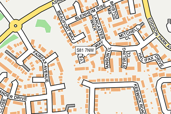 S81 7NW map - OS OpenMap – Local (Ordnance Survey)