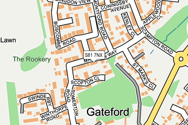 S81 7NX map - OS OpenMap – Local (Ordnance Survey)