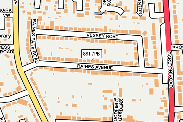 S81 7PB map - OS OpenMap – Local (Ordnance Survey)