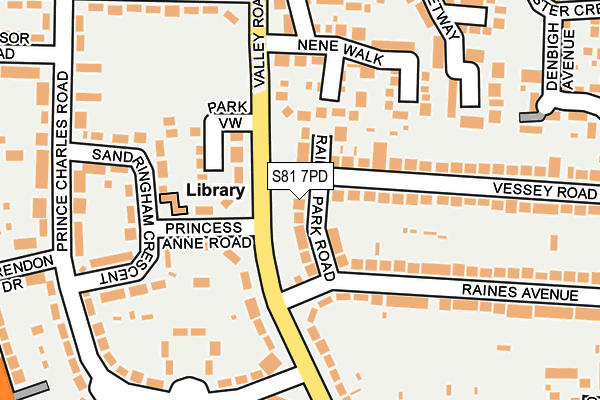 S81 7PD map - OS OpenMap – Local (Ordnance Survey)