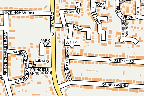 S81 7PF map - OS OpenMap – Local (Ordnance Survey)