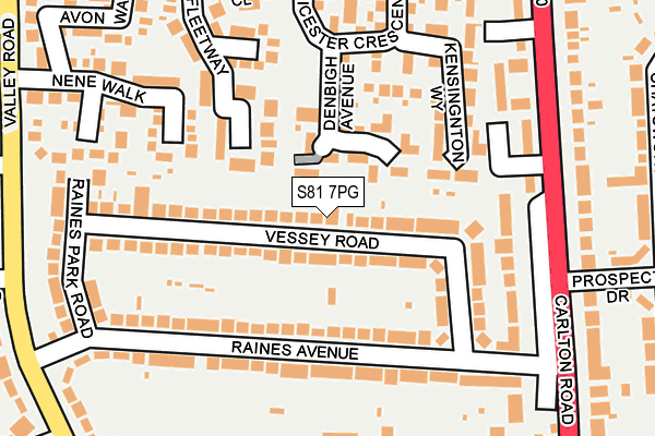 S81 7PG map - OS OpenMap – Local (Ordnance Survey)