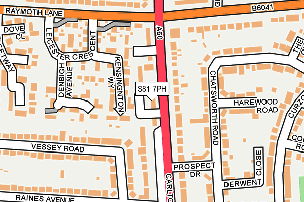 S81 7PH map - OS OpenMap – Local (Ordnance Survey)