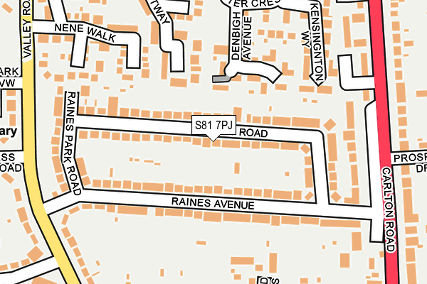 S81 7PJ map - OS OpenMap – Local (Ordnance Survey)