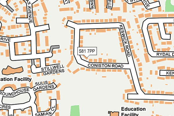 S81 7PP map - OS OpenMap – Local (Ordnance Survey)