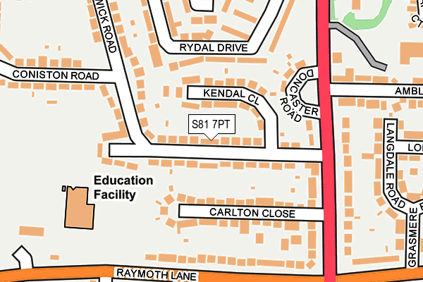 S81 7PT map - OS OpenMap – Local (Ordnance Survey)