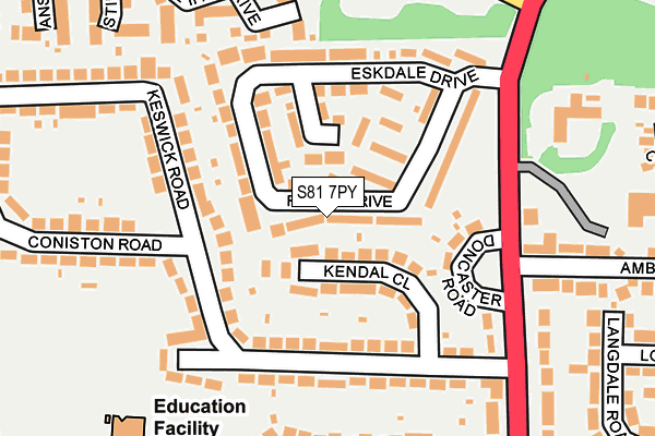 S81 7PY map - OS OpenMap – Local (Ordnance Survey)
