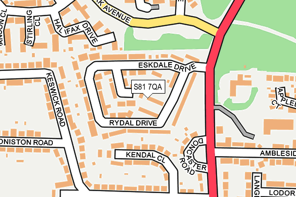 S81 7QA map - OS OpenMap – Local (Ordnance Survey)