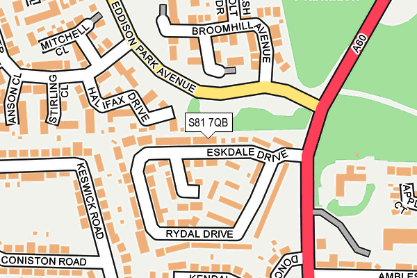 S81 7QB map - OS OpenMap – Local (Ordnance Survey)