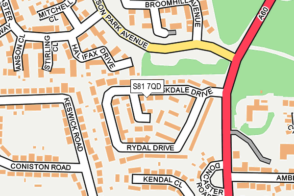 S81 7QD map - OS OpenMap – Local (Ordnance Survey)