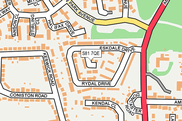 S81 7QE map - OS OpenMap – Local (Ordnance Survey)