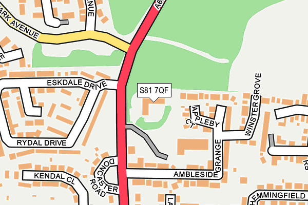 S81 7QF map - OS OpenMap – Local (Ordnance Survey)