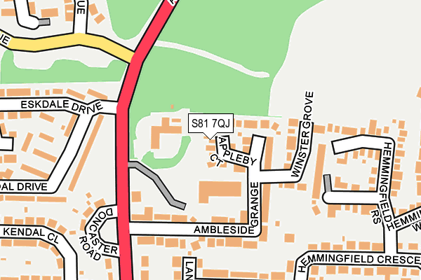 S81 7QJ map - OS OpenMap – Local (Ordnance Survey)