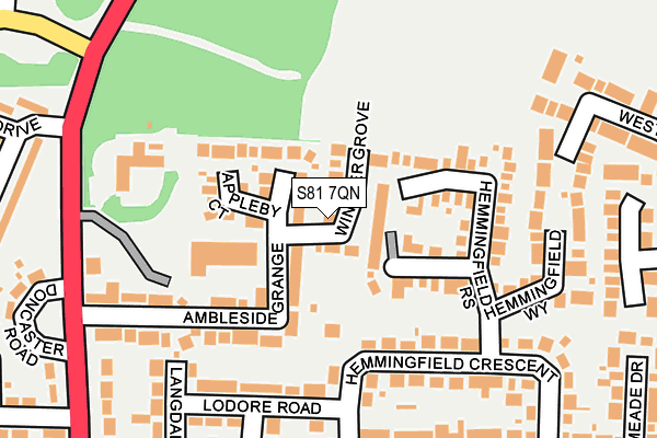 S81 7QN map - OS OpenMap – Local (Ordnance Survey)