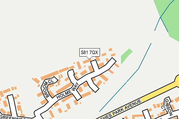 S81 7QX map - OS OpenMap – Local (Ordnance Survey)