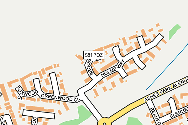 S81 7QZ map - OS OpenMap – Local (Ordnance Survey)