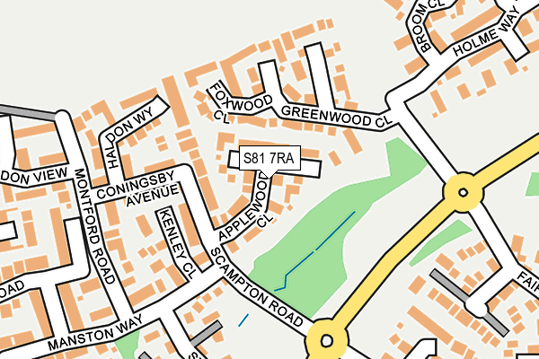 S81 7RA map - OS OpenMap – Local (Ordnance Survey)