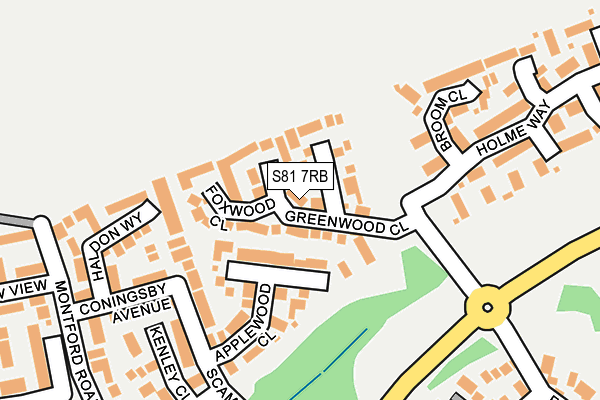 S81 7RB map - OS OpenMap – Local (Ordnance Survey)