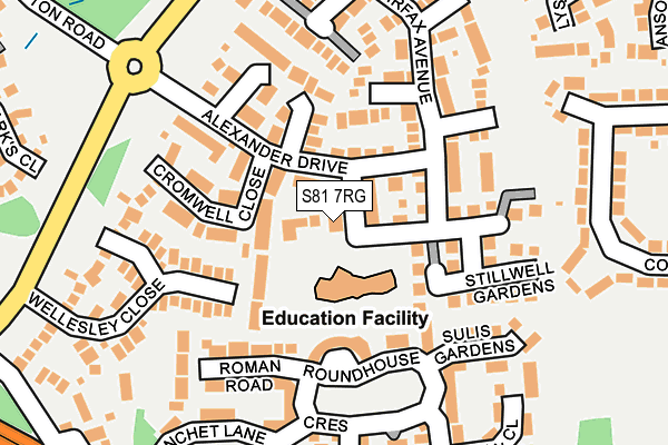 S81 7RG map - OS OpenMap – Local (Ordnance Survey)