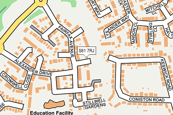 S81 7RJ map - OS OpenMap – Local (Ordnance Survey)