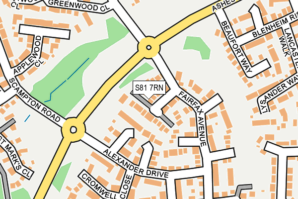 S81 7RN map - OS OpenMap – Local (Ordnance Survey)