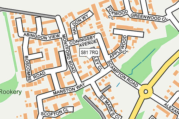 S81 7RQ map - OS OpenMap – Local (Ordnance Survey)