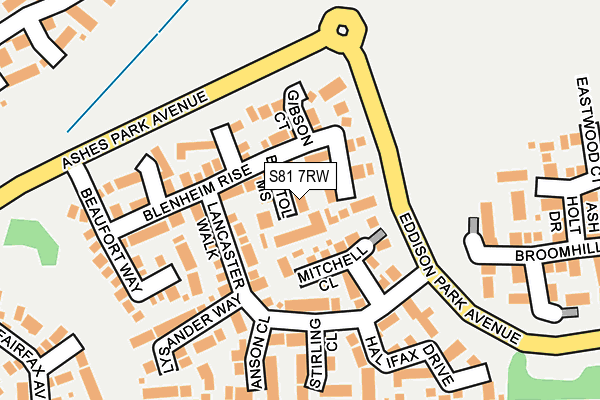 S81 7RW map - OS OpenMap – Local (Ordnance Survey)