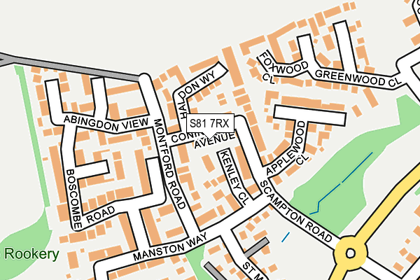 S81 7RX map - OS OpenMap – Local (Ordnance Survey)