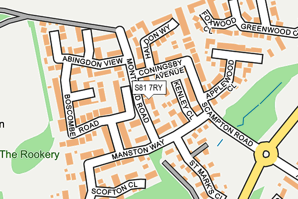 S81 7RY map - OS OpenMap – Local (Ordnance Survey)