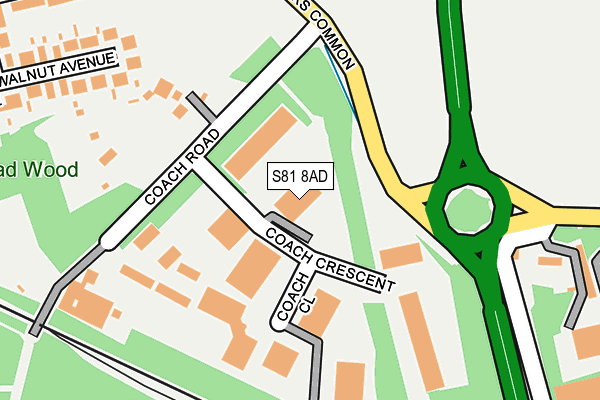 S81 8AD map - OS OpenMap – Local (Ordnance Survey)