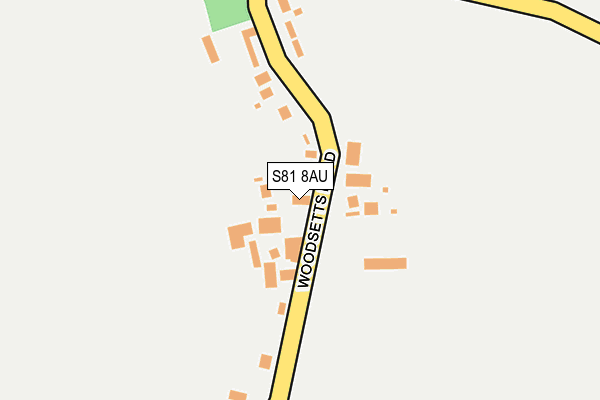 S81 8AU map - OS OpenMap – Local (Ordnance Survey)