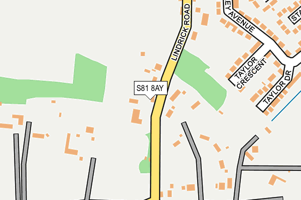 S81 8AY map - OS OpenMap – Local (Ordnance Survey)