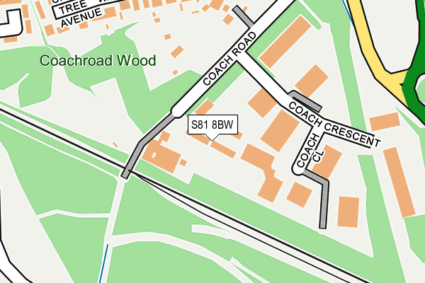 S81 8BW map - OS OpenMap – Local (Ordnance Survey)