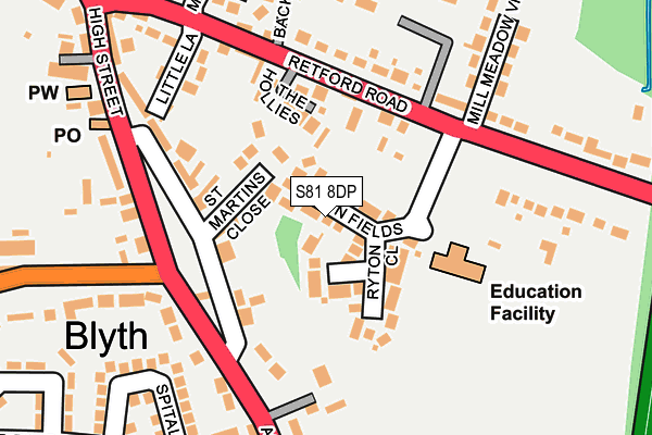 S81 8DP map - OS OpenMap – Local (Ordnance Survey)